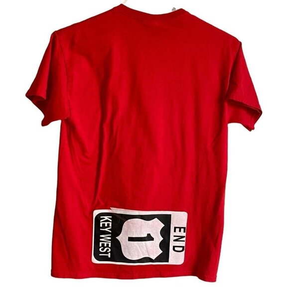 Key West Cotton Red Tee Shirt Gildan Size Medium - Picture 7 of 8